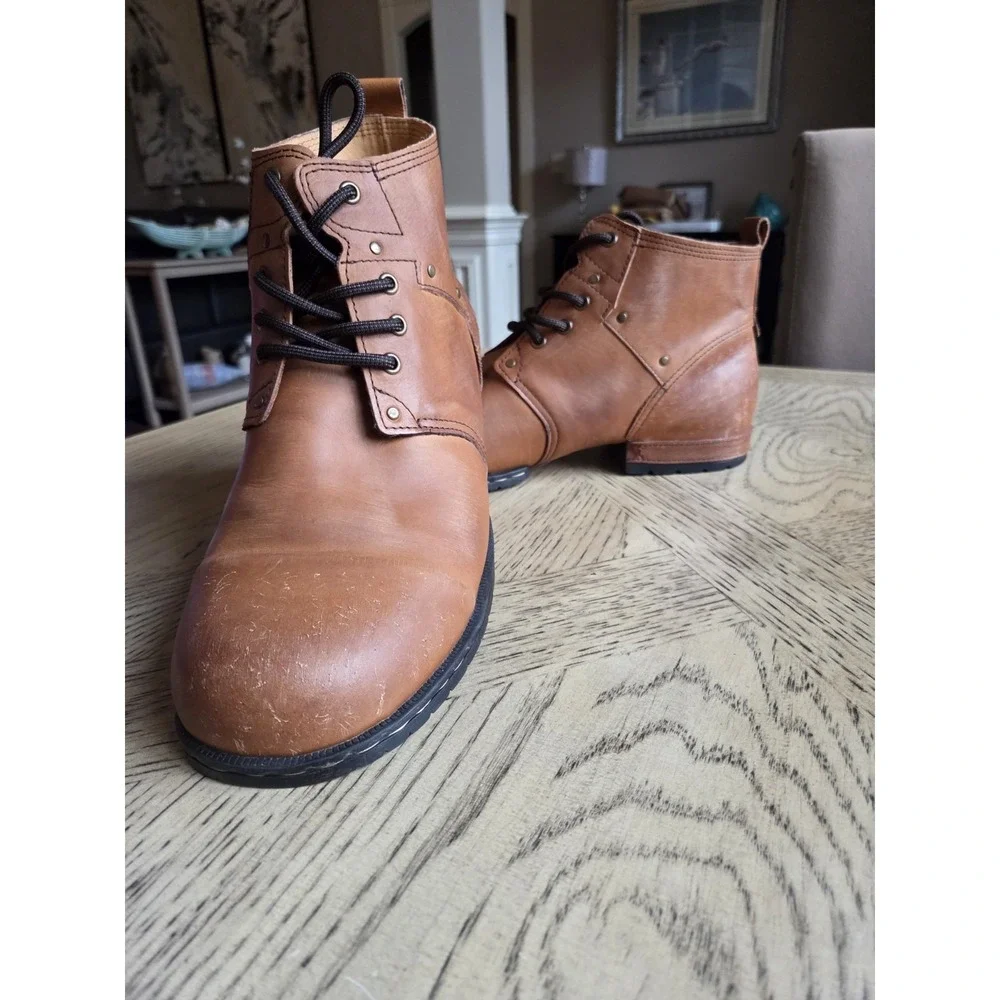 OSSTONE Moto Boots 6015-2 Distressed Leather Chukka Boots Casual Size 13 NEW